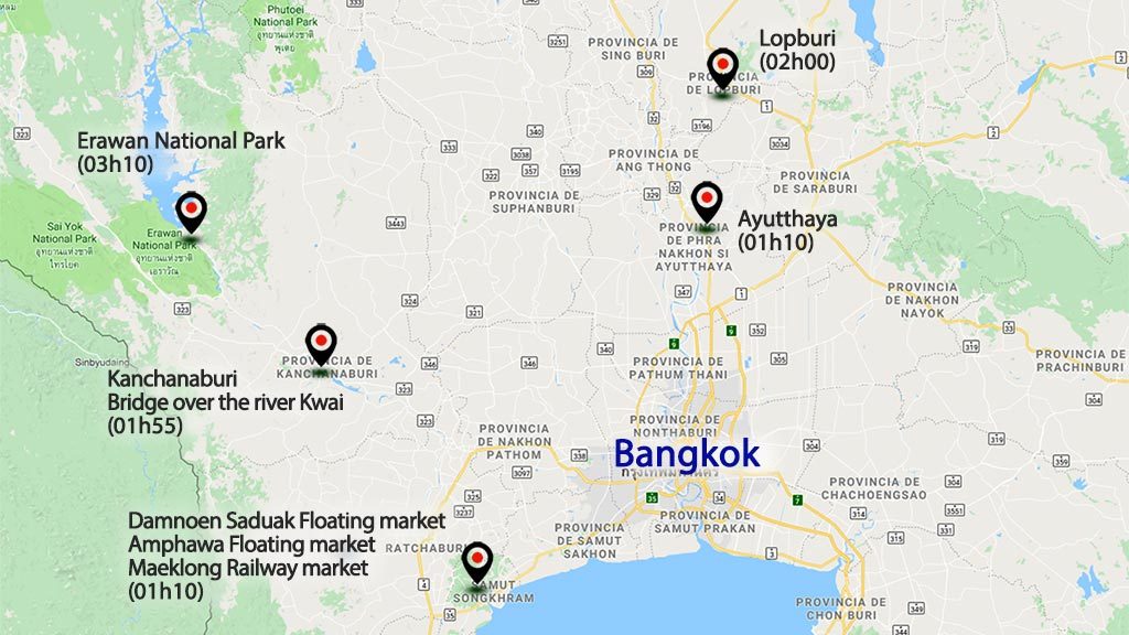 Bangkok area map.