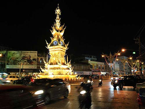 Clock square in Chiang Rai.