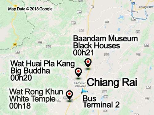 Map of the Chiang Rai, outskirts.