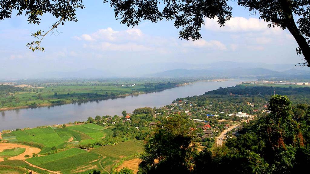 The Mekong River from the shore of Thailand. Laos on the other side.