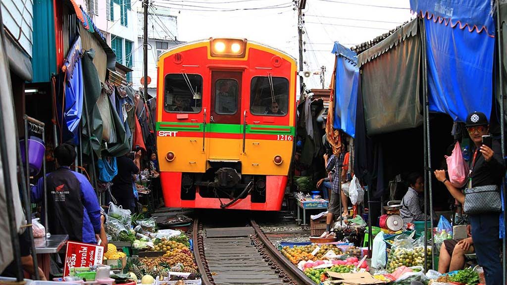 Mae Klong train market.