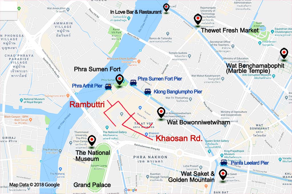 Map-Khaosan-Road Khaosan Road, Bangkok