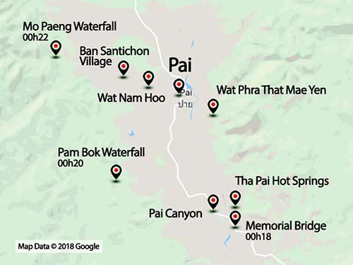 Map of Pai surroundings.