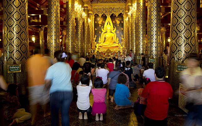 Inside the vihan in the Wat Mahathat in Phitsanulok