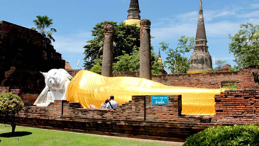 Wat Yai Chai Mongkol en Ayutthaya.