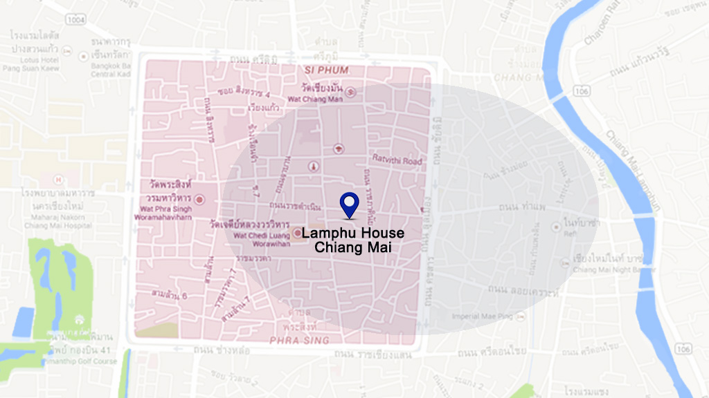 Plano de situaciÃ³n del hotel Lamphu House en Chiang Mai