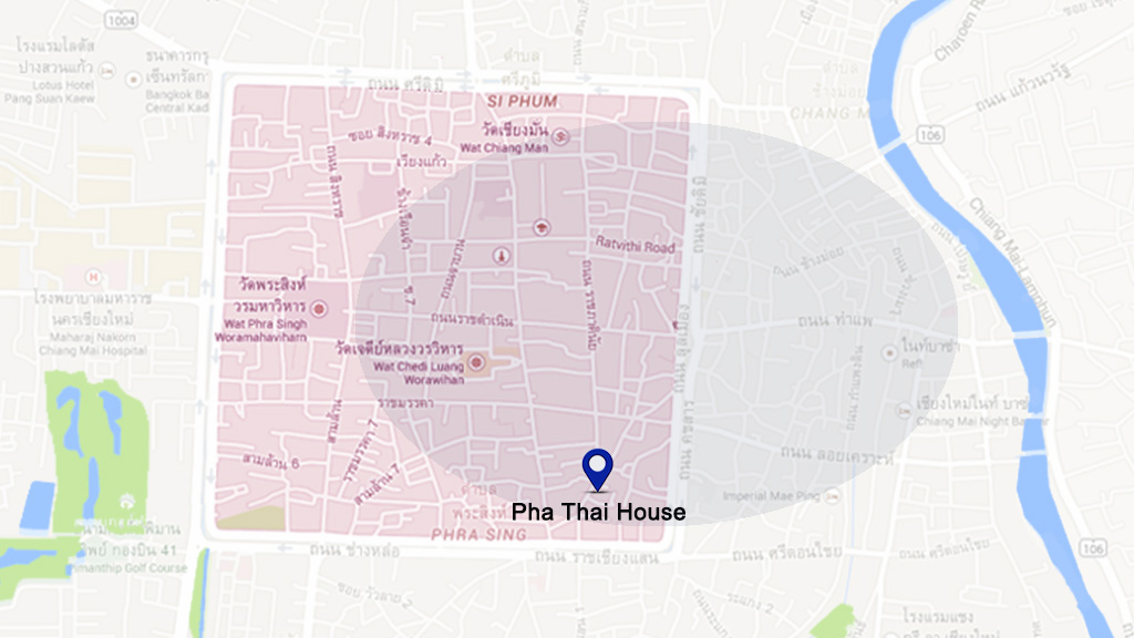 Plano de ubicación del hotel Pha Thai House en Chiang Mai