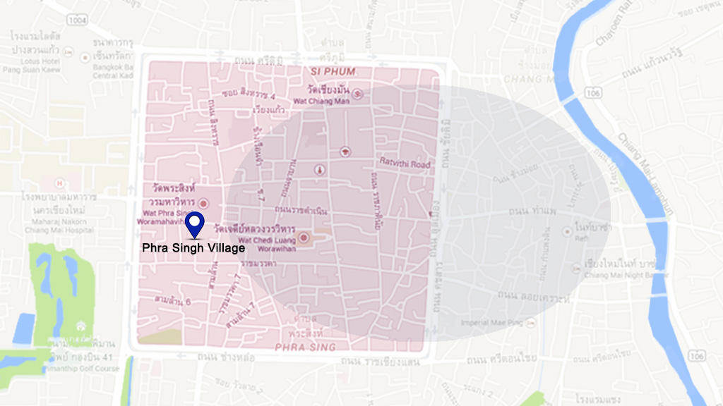 Plano de situación del hotel Phra Singh Village en Mai