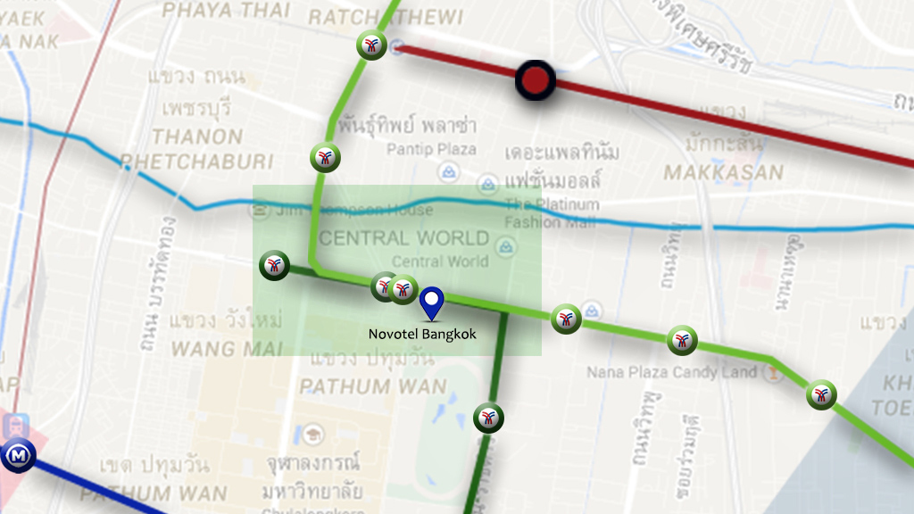 Plano de ubicaciÃ³n de Novotel Bangkok on Siam Square