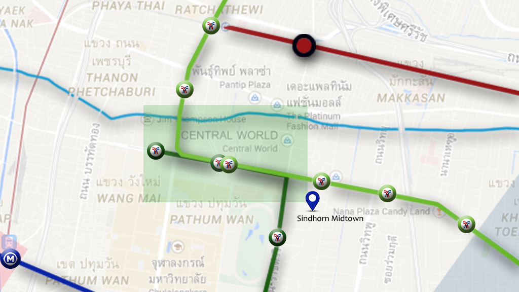 Plano de ubicaciÃ³n de Sindhorn Midtown Hotel Bangkok