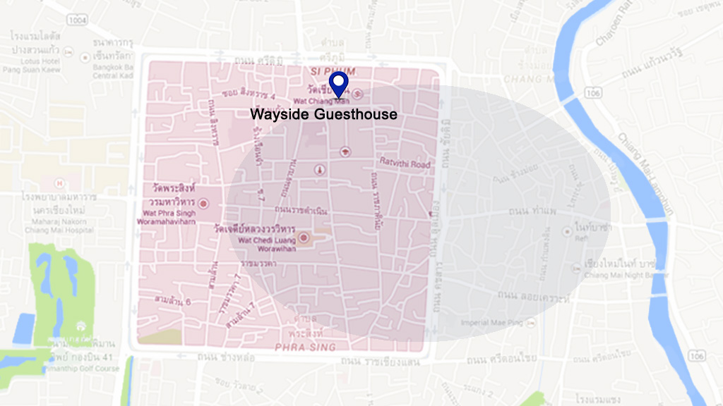 Plano de situaciÃ³n del hotel Wayside Guesthouse en Chiang Mai